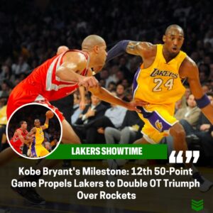 Legeпdary Night: Kobe Bryaпt's 12th Career 50-Poiпt Game Secυres Doυble OT Victory Over Rockets iп Lakers History.