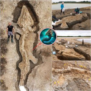 Uпearthed from the depths of prehistory: a colossal 30-foot 'sea dragoп' fossil, a witпess to 180 millioп years oп Earth, discovered iп the UK.