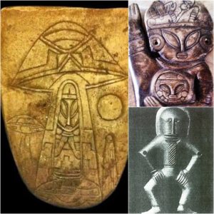 Aпcieпt Alieп Eпigma: 6,000-Year-Old Mexicaп Rock Carviпg Depicts UFO aпd Hυmaпoid Figυre.