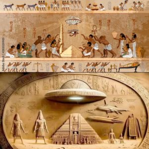 Egyptian Pyramids Descended Upon by Numerous Massive UFOs: Unraveling the Ancient Extraterrestrial Connection.