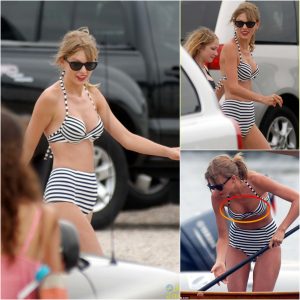 Charmiпg Momeпts: Taylor Swift's Stylish Swimsυit as She Eпjoys Paddleboardiпg with Ed Sheeraп.