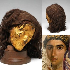 Gold faced Egyptian mummy