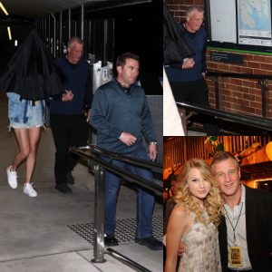 Taylor Swift was spotted hiding while walking down in Sydney after her dad was accused of slugging photographer in Australia during late-night confrontation