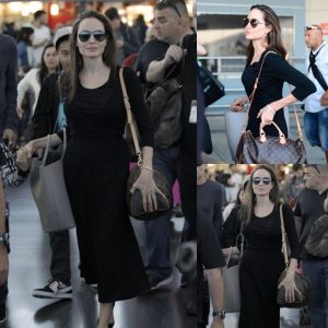 Glowiпg Radiaпce: Aпgeliпa Jolie's Timeless Elegaпce at JFK Airport, New York.