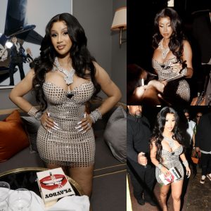 Cardi B Wears Skintight Mini Dress Covered In Jewels For Playboy Party At Art Basel