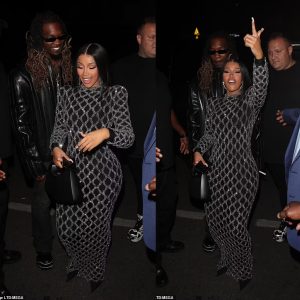 Cardi B dazzles in glitzy black dress on date night with husband Offset in Paris after online 'quarrel' where rapper accused her of cheating