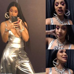 'It's a dinglehopper!' Fans compare Cardi B to the Little Mermaid after video emerges of the star brushing her long hair with a plastic FORK