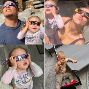 Patrick Mahomes Attempts to Prevent Daughter Sterling from Gazing Upon Eclipse Directly - News