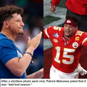 After a shirtless photo went viral, Patrick Mahomes joked that it was "dad bod season." - News