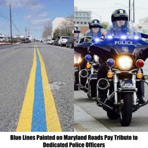 Blue Lines Painted on Maryland Roads Pay Tribute to Dedicated Police Officers