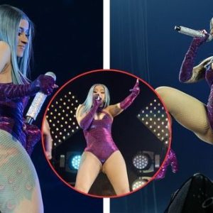 Cardi B dazzles in skin-tight pυrple bodysυit and fishnet stockings as she hits the stage at BET Experience… a day after indictмent