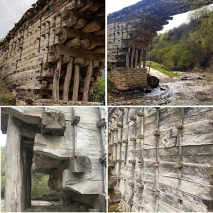 The 200 year old, Wooden Bridge in Dagestan, Russia. Built without the use of a single nail