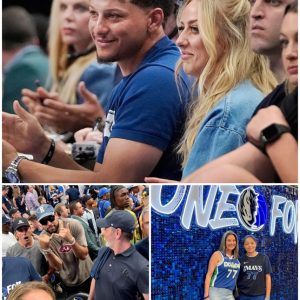 Patrick Mahomes is ecstatic after the Chiefs quarterback blessed the Dallas Mavericks’ hopes for the NBA Finals, and Brittany and Mom Randi are too!